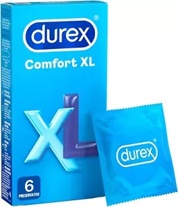 Preservativi Durex XL Profilattici Extra Large 60 mm in scatola da 6 o 144 - Foto 1 di 9