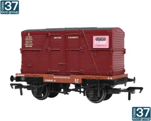 Bachmann 37-2023K Conflat Wagon BR Bauxite (Early) With 'Patons' BD Container - Picture 1 of 1