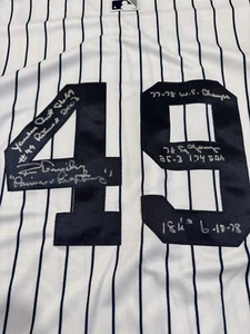 LOUISIANA LIGHTNING RON GUIDRY SIGNED AUTO CAREER 9 STAT YANKEES JERSEY - Picture 1 of 5