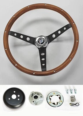 1969-1993 Buick Electra Skylark Riviera Gran Sport Wood Steering Black Wheel 15" - Image 1 of 4