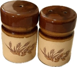 Vintage Wheat Stoneware Salt And Pepper Shakers New In Box - Picture 1 of 5