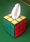 Tissue box cover, SOLVED 80s puzzle cube,  free box of tissues, retro