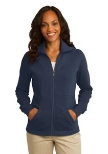 NUEVA Chaqueta Port Authority L293 Damas TALLA Mediana Slub Polar Cremallera Completa AZUL MARINO - Imagen 1 de 5