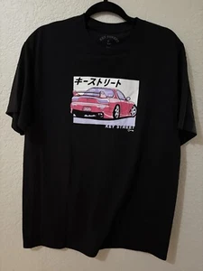 Key Street T-Shirt Herren Large Schwarz Kurzarm Drift Car Grafik Rundhals - Bild 1 von 1