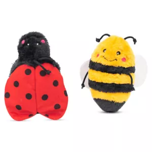 Zippy Paws Crinkle Bee and Ladybug Crinkle Squeaker Dog Toys Duo Pack - Picture 1 of 2