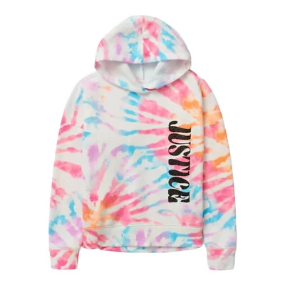 Sudadera con Capucha Justice Girls Polar Multicolor Brillo Logo Talla 10 Plus Nueva Foto 1 de 4