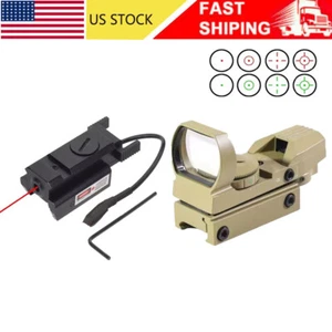 Tactical Holographic Red Green Dot Reflex Sight Scope/Red Laser Sight 20mm Rail - Picture 1 of 15