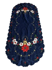 "Vela de pascua azul de Navidad con punto satinado bordado 15x37"" VER" - Imagen 1 de 24
