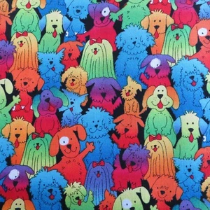 20" Long Rainbow Dogs Timeless Treasures $3.99 Ships ANY Amount Of Cotton Fabric - Picture 1 of 5