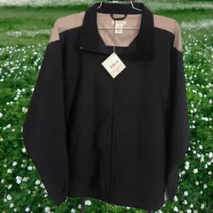 Cutter & Buck black tan windbreaker Zip Up jacket Ladies Size XL Golfing - Picture 1 of 6