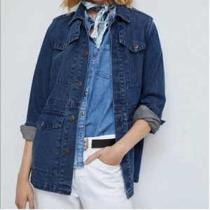 NWT Anthropologie M Morgan Military Utility Denim Jean Jacket Coat Unpublished - Picture 1 of 8