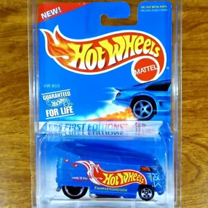 Hot Wheels Vintage 1996 First Editions VW Drag Bus Blue Race Team Volkswagen - Picture 1 of 3