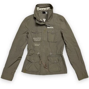 BENCH Khaki Cargo Designer Full Zip Light Spring Jacket - Womens Small - Picture 1 of 4