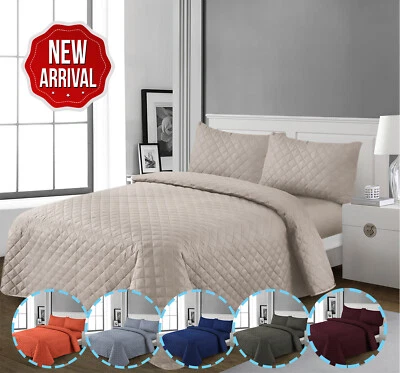 3 PCS Bedspread Embossed Quilted Sofa Bed Cover Double King Size Bedding Set