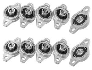 10 Stück KFL08 2 Bolzen 10 mm Bohrung Flansch Rautenblock Flachkugellager - Bild 1 von 1