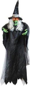 Joyin Lebensgröße 74 Zoll hängende animierte Hexe LED Auge gruselige Geräusche Halloween Innenbereich - Bild 1 von 7
