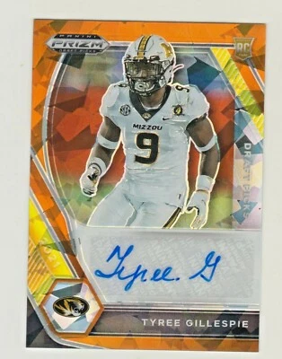 2021 Prizm Draft ORANGE ICE AUTOGRAPH TRYEE GILLESPIE RC Rookie Raiders AUTO - Image 1 of 2