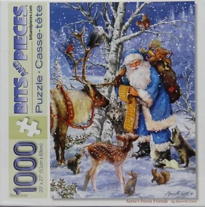 Bits and Pieces 20x27 Christmas Santa's Forest Friends 1000 Piece Puzzle NIB - Picture 1 of 1