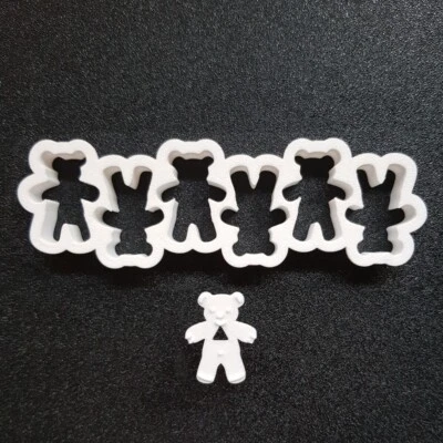 Tiny Teddies 6 multi Cookie Cutter Small Teddy Bear Birthday Party Picnic - image 1 of 3