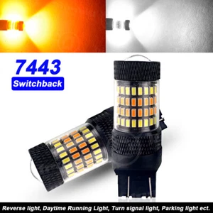 Switchback 7443 7444 7440 LED Turn Signal Parking DRL Light Bulbs Amber/White - Picture 1 of 15