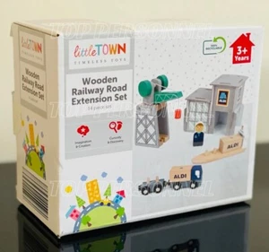 Little Town® Wooden Railway Road Extension Train Set, Unisex Train Set, Gift Set - Picture 1 of 5