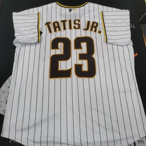 Fernando Tatis Jr. #23 San Diego Padres White Stripe Cool Base Jersey Cover