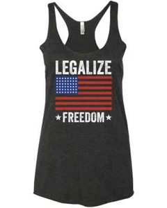 Legalize Freedom American Flag Patriotic Pro Murica 4th July Gift Racer Tank Top - Picture 1 of 6