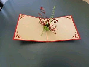 3d Popup Lotus Flower Card - Picture 1 of 2