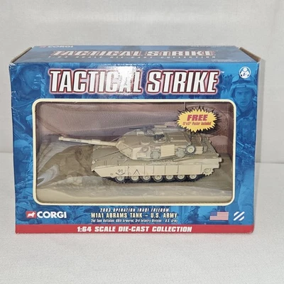 Corgi 1:64 Tactical Strike M1A1 Abrams Tank 2003 Iraqi Freedom US95122 -pkg wear - Image 1 of 4