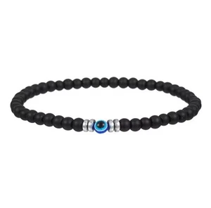 Bracelet Natural Lava Stone Tiger Eye Rings Hand Evil Eye Woman Men - Picture 1 of 3