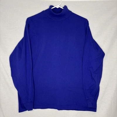 Camisa manga longa vintage anos 90 Cross Creek roxa gola alta tamanho G fabricada nos EUA - Imagem 1 de 4