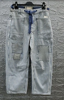 Nuevos pantalones de mezclilla We The People Moxie Railroad bajos azules/blancos talla 27 Foto 1 de 4