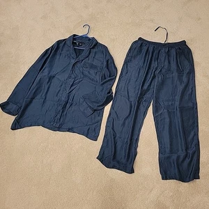 Pijama Perry Ellis Portfolio HOMBRE Talla Grande 100% Azul SEDA - Imagen 1 de 14