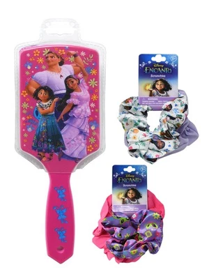 Encanto Scrunchies 4-Pack and Hair Brush Accessory Set Disney Girls Pink Purple - Image 1 of 4