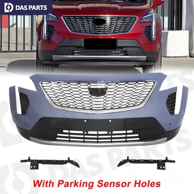 w/Sensor Holes Front Bumper Lower Valance Grille Set For 2019-2023 Cadillac XT4 Foto 1 de 4