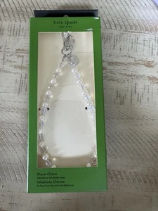 Kate Spade Handyanhänger Armband. Klar/Perle - Bild 1 von 2