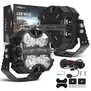178W/Pair LED Driving Light Pods 5inch White Amber  DRL Driving Auxiliary Light - Imagen 1 de 19