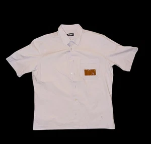 Raf Simons short sleeve pocket Embroidered shirt lilac lavender Men's Medium - Picture 1 of 5