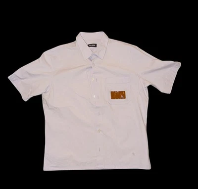  Raf Simons short sleeve pocket Embroidered shirt lilac lavender Men's Medium  - Image 1 of 4