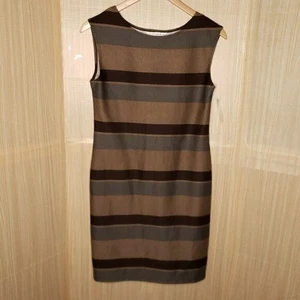 AA Studio Neutral Tone New Striped Sheath Dress - Picture 1 of 8