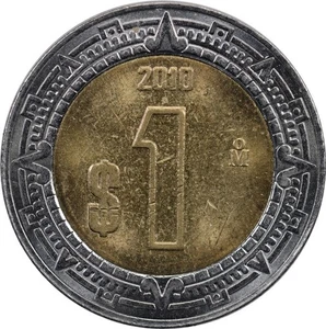 Mexico - 1 Peso - 2010 - AUnc - Picture 1 of 2
