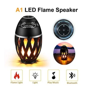 Portable Flame Bluetooth Speaker Box Home Decor LED Light Wireless Audio - Photo 1 sur 7