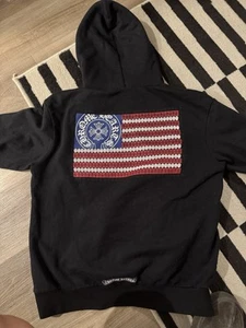 AUTHENTIC CHROME HEARTS AMERICAN FLAG PULLOVER HOODIE - Picture 1 of 8