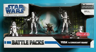 Hasbro Star Wars The Clone Wars Yoda and Coruscant Guard Battle Pack New Sealed - Image 1 of 4