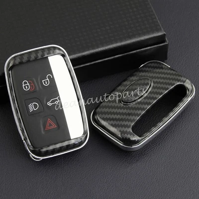 Carbon Fiber Key Cover Case Holder For Range Rover Evoque Velar Discovery Sport - Image 1 of 4