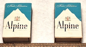 Pair of "ALPINE" Miniature Cigarette Packages From 1960s? Unstruck Match Boxes - Picture 1 of 11