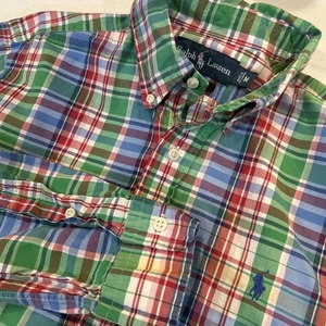 Ralph Lauren Herren Gr. M leichtes Langarm Hemd grün blau rot kariert - Bild 1 von 8