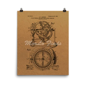 Póster impreso arte patente navegación náutica vintage Brújula 1903, 8x10 o 16x20 - Imagen 1 de 12