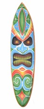 Tiki Surfboard 100cm Deko Schild Holzschild Surfbrett Tiki Hawaii Tropen