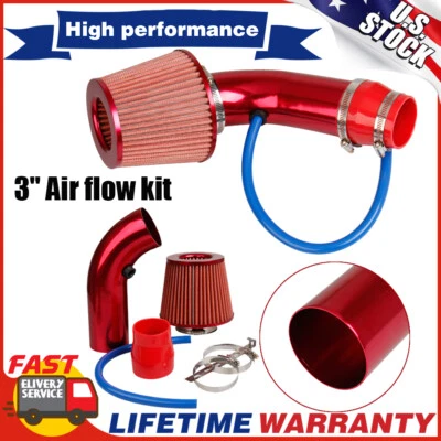 Cold Air Intake Filter Induction Set Pipe Power Flow Hose System Accessories EOJ - Image 1 of 4